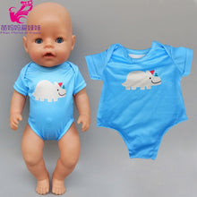 Load image into Gallery viewer, 43cm New Born Baby Doll Clothes Rompers for 17 Inch Baby Bona Doll Pants Hat for Toy Wear