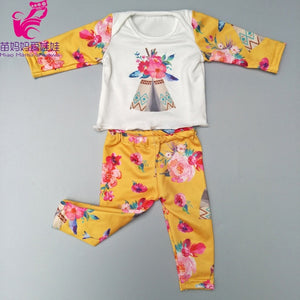 43cm New Born Baby Doll Clothes Rompers for 17 Inch Baby Bona Doll Pants Hat for Toy Wear