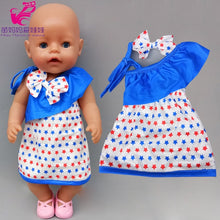 Load image into Gallery viewer, 43cm New Born Baby Doll Clothes Rompers for 17 Inch Baby Bona Doll Pants Hat for Toy Wear