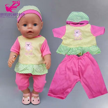 Load image into Gallery viewer, 43cm New Born Baby Doll Clothes Rompers for 17 Inch Baby Bona Doll Pants Hat for Toy Wear