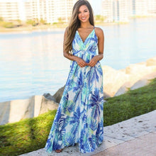 Load image into Gallery viewer, Women's Sling Floral Long Dresses arrival Summer Boho V-Neck Sleeveless  Party Beach Floarl Print  Maxi Dress Casual Sundress