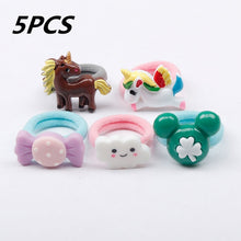 Load image into Gallery viewer, 1/5/12 Pcs Shiny Glitter Elastic Hair Band Heart Star Hair Tie Kids Korean Hair Rope Crwon Kawaii Kids Rabbit Hair Accessories