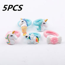 Load image into Gallery viewer, 1/5/12 Pcs Shiny Glitter Elastic Hair Band Heart Star Hair Tie Kids Korean Hair Rope Crwon Kawaii Kids Rabbit Hair Accessories