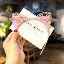 Load image into Gallery viewer, Kawaii Shiny Sequins Cat Ears Headband for Girl Manual Cat Ears Hairband Kid Hair Accessories for Women Cartoon Headband