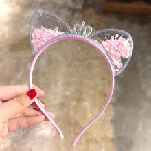 Load image into Gallery viewer, Kawaii Shiny Sequins Cat Ears Headband for Girl Manual Cat Ears Hairband Kid Hair Accessories for Women Cartoon Headband