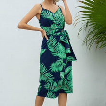 Load image into Gallery viewer, Leopard Print Girls Holiday Dress Women Sexy Sleeveless Split Summer Dresses Vacation Boho V-Neck Beach Female Sashes Robe G1144