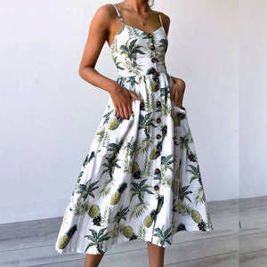 Leopard Print Girls Holiday Dress Women Sexy Sleeveless Split Summer Dresses Vacation Boho V-Neck Beach Female Sashes Robe G1144