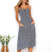 Load image into Gallery viewer, Leopard Print Girls Holiday Dress Women Sexy Sleeveless Split Summer Dresses Vacation Boho V-Neck Beach Female Sashes Robe G1144
