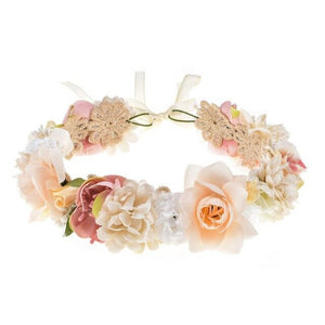 11111 Simulation Flowers Wreath Women Hair Accessories Wedding Floral Headwear Adjustable Bohemian Floral Garland Festival Headband