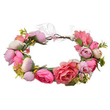 Load image into Gallery viewer, 11111 Simulation Flowers Wreath Women Hair Accessories Wedding Floral Headwear Adjustable Bohemian Floral Garland Festival Headband